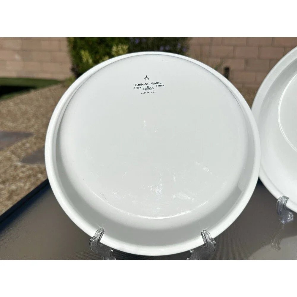 Set Of 2 Vintage Corning Ware Blue Cornflower Pie Plate 9